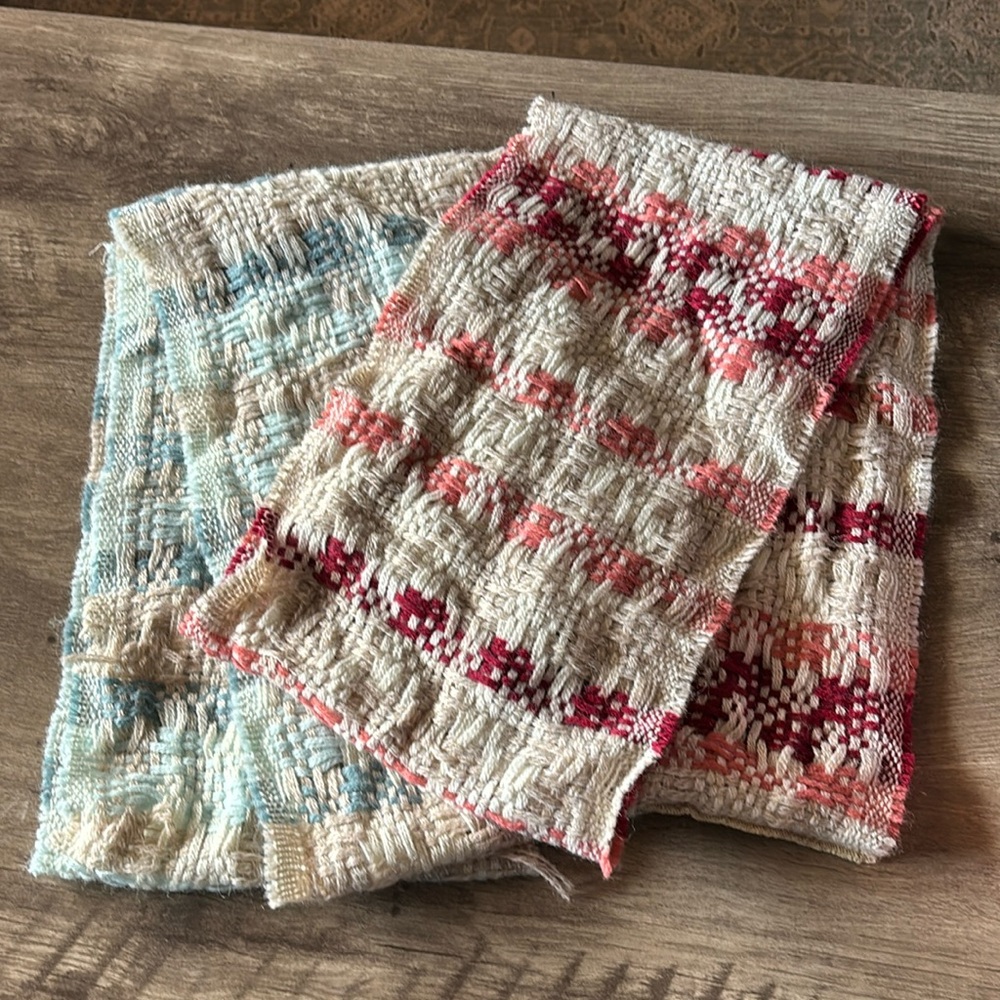 Two knitted lambs wool  infinity scarves